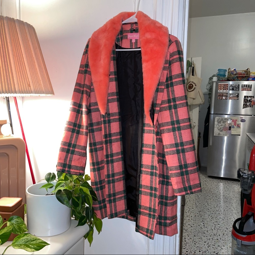 Sugar Thrillz plaid coat size medium